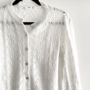 MANGO Knit Pointelle Cardigan
